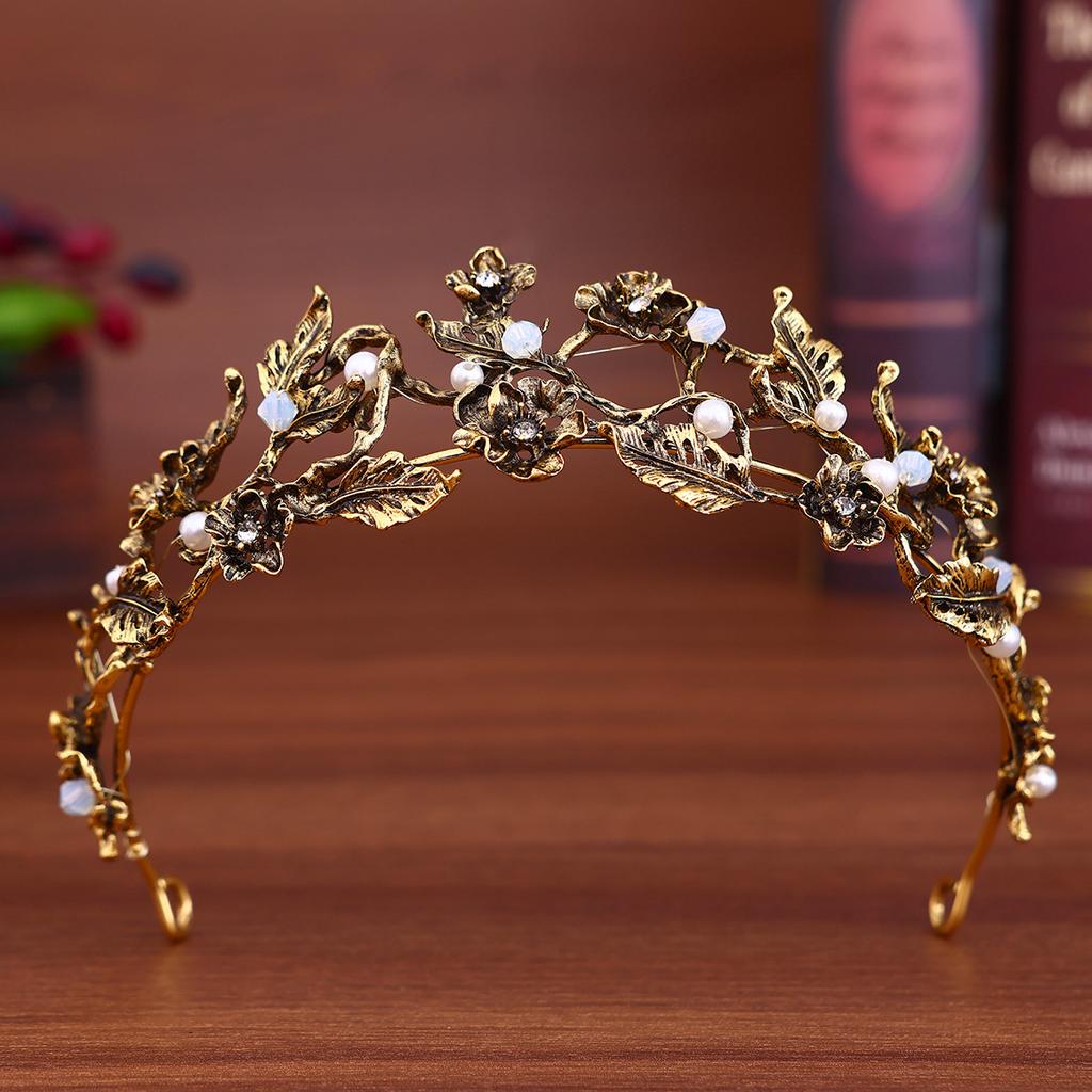 European Retro Crown Hair Accessories Alloy Diamond Bridal Crown Tiara Wedding Hair and Makeup Headband Accessories