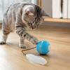 Interactive Toy Ball with Feather and Bell, Obstacle Avoidance, Rechargeable Self-Play Toy for Cats
