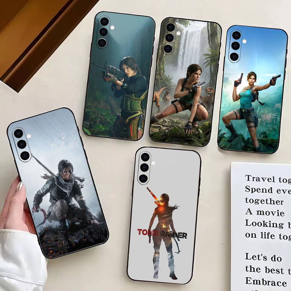 Cool girl T-Tomb R-Raider-TR Phone Case For Samsung Galaxy A73,A72,A71,A70,A53,A52,A51,Others Soft Black Cover