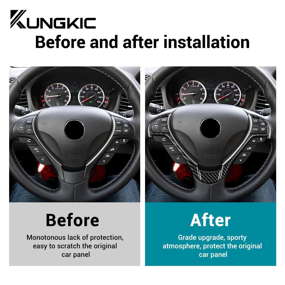 Real Soft Carbon Fiber Sticker for Acura ILX 2013-2017 2018 2019 2020 2025 2025 For RDX 2013-2018 Car Steering Wheel Accessories