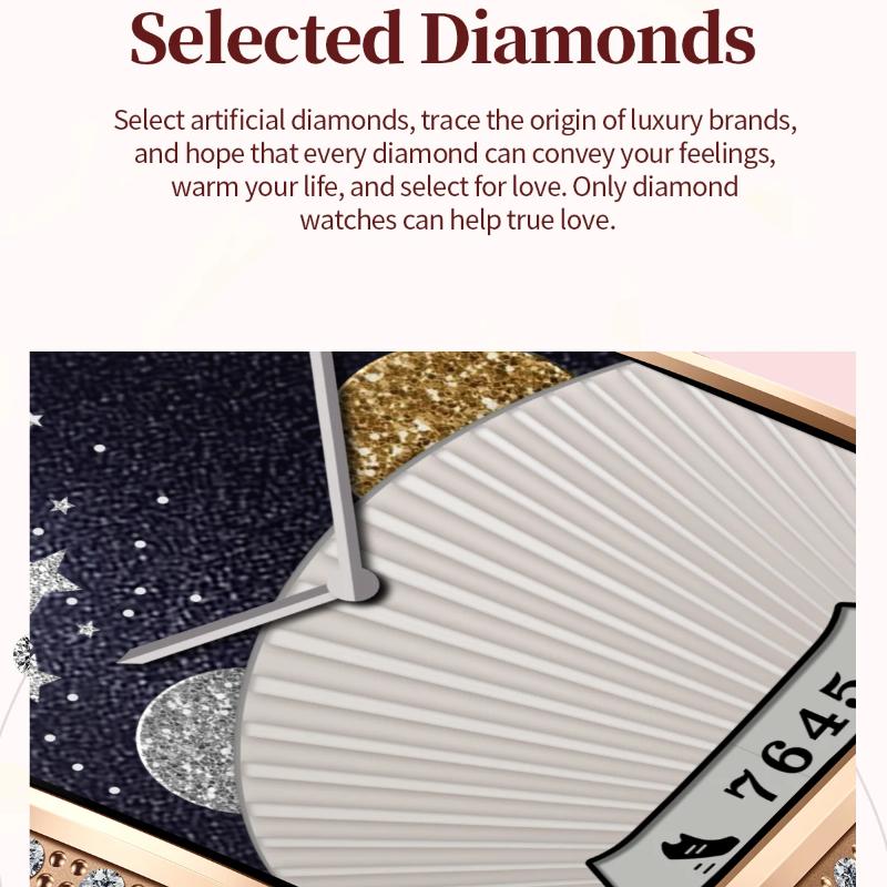 Móda Nové Dámské Chytré Hodinky AMOLED Zakřivená Obrazovka IP68 Vodotěsné Hlasové Bluetooth Volání Monitor Srdečního Tepu Krevního Tlaku Zdravotní Chytré Hodinky