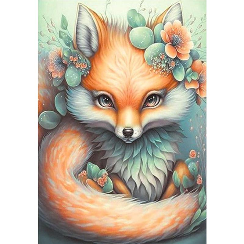 

Повна 5D DIY Алмазна картина Лисиця Алмазна вишивка Повна ширина Вишивка хрестом Домашній декор Подарунок ручної роботи 20x30cm