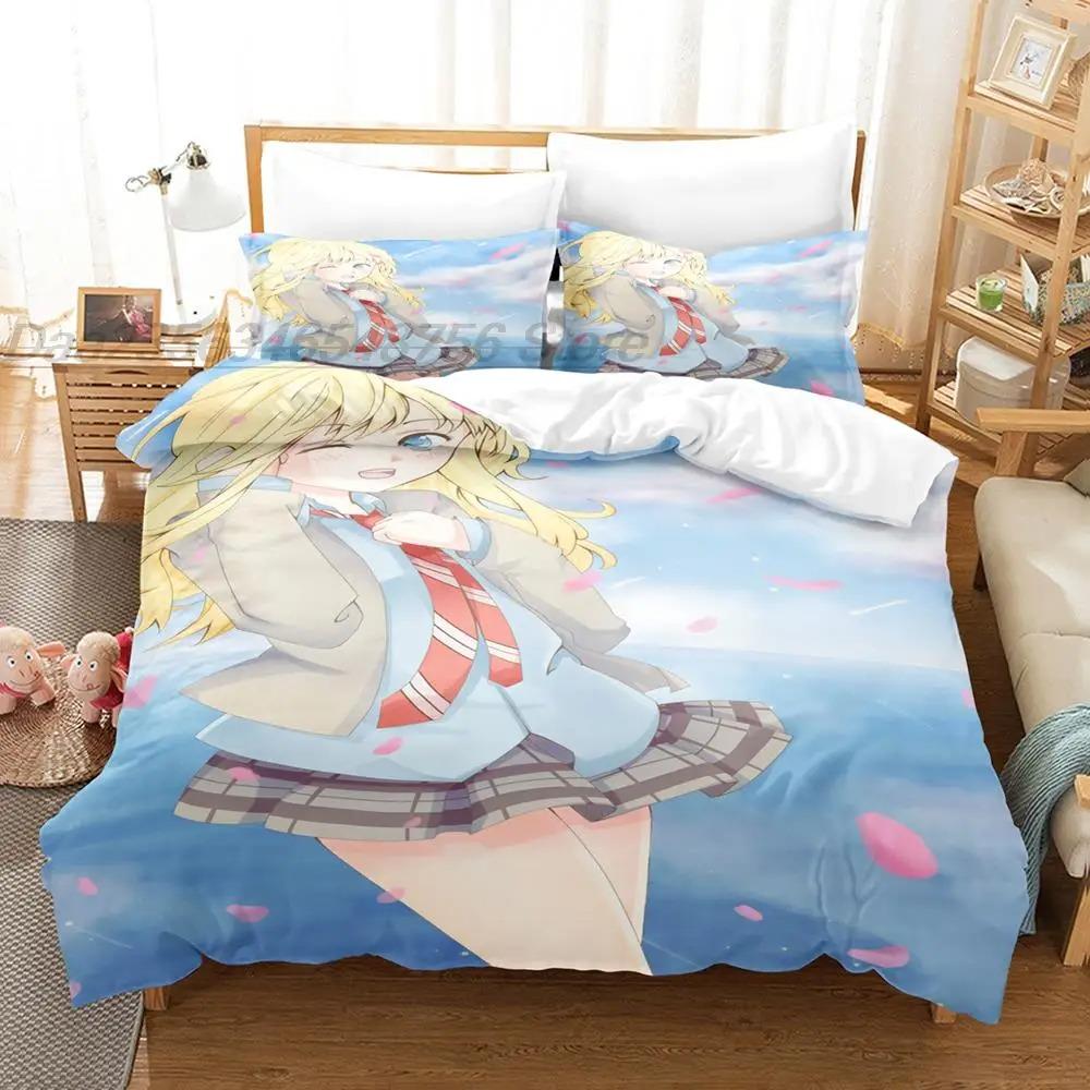 Your Lie In April Bettwäscheset Einzelbett Twin Full Queen King Size Bettset Teenager Schlafzimmer Bettbezugsets 3D roupa de cama ca