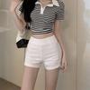 Women's White High-Waist Spicy Summer Shorts