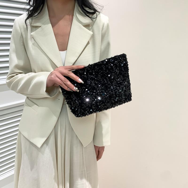 Sequin Fashion Korean Version Casual Bag 2025 Foreign Style Internet Celebrity Clutch Bag This Year Popular Cosmetic Bag Change Bag Spring