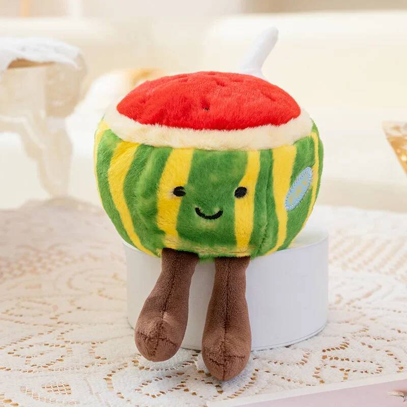 10 Styles Mini Fruit Plush Toys Watermelon Orange Apple Durian Banana Strawberry Toys Lively Cute Cartoon Fruit Kawaii Decor