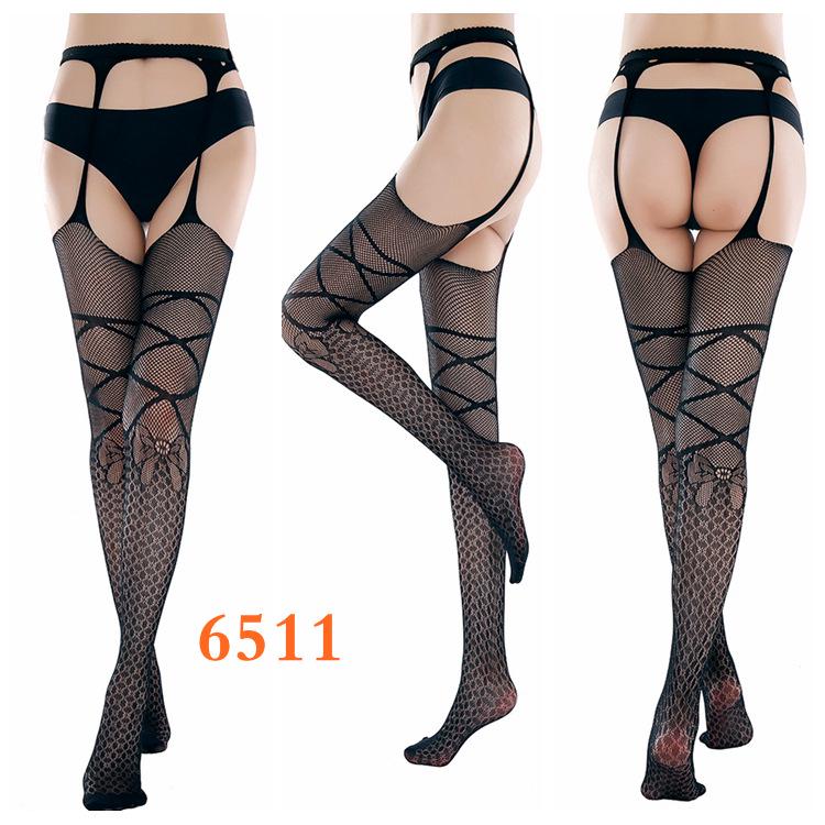 Sexy Fishnet Stockings: Non-Slip Garter, Open Crotch, One-Piece Lingerie for Nurses and Stewardesses