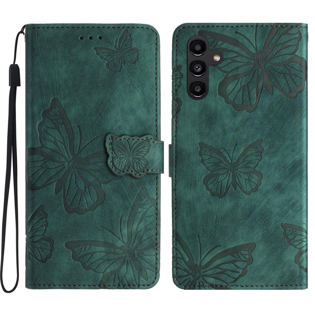 For Samsung Galaxy S24 FE Case PU Leather Wallet Flip Phone Cover Butterflies Imprinted