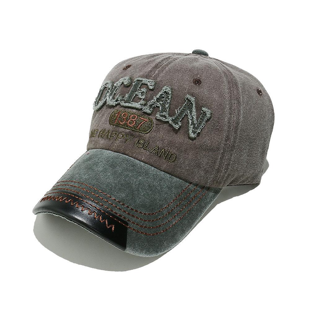 

Универсальная бейсболка с цветными блоками для мужчин и женщин, ковбойская, с вышивкой букв, из стиранного хлопка, бейсболка Ins, шляпа для пары