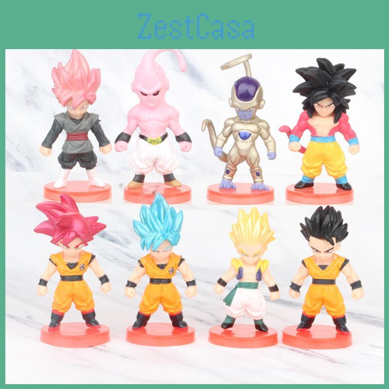 Trendy Seven Dragon Ball Pvc Model Cute Buu Super Blue Red Black Goku For Fans