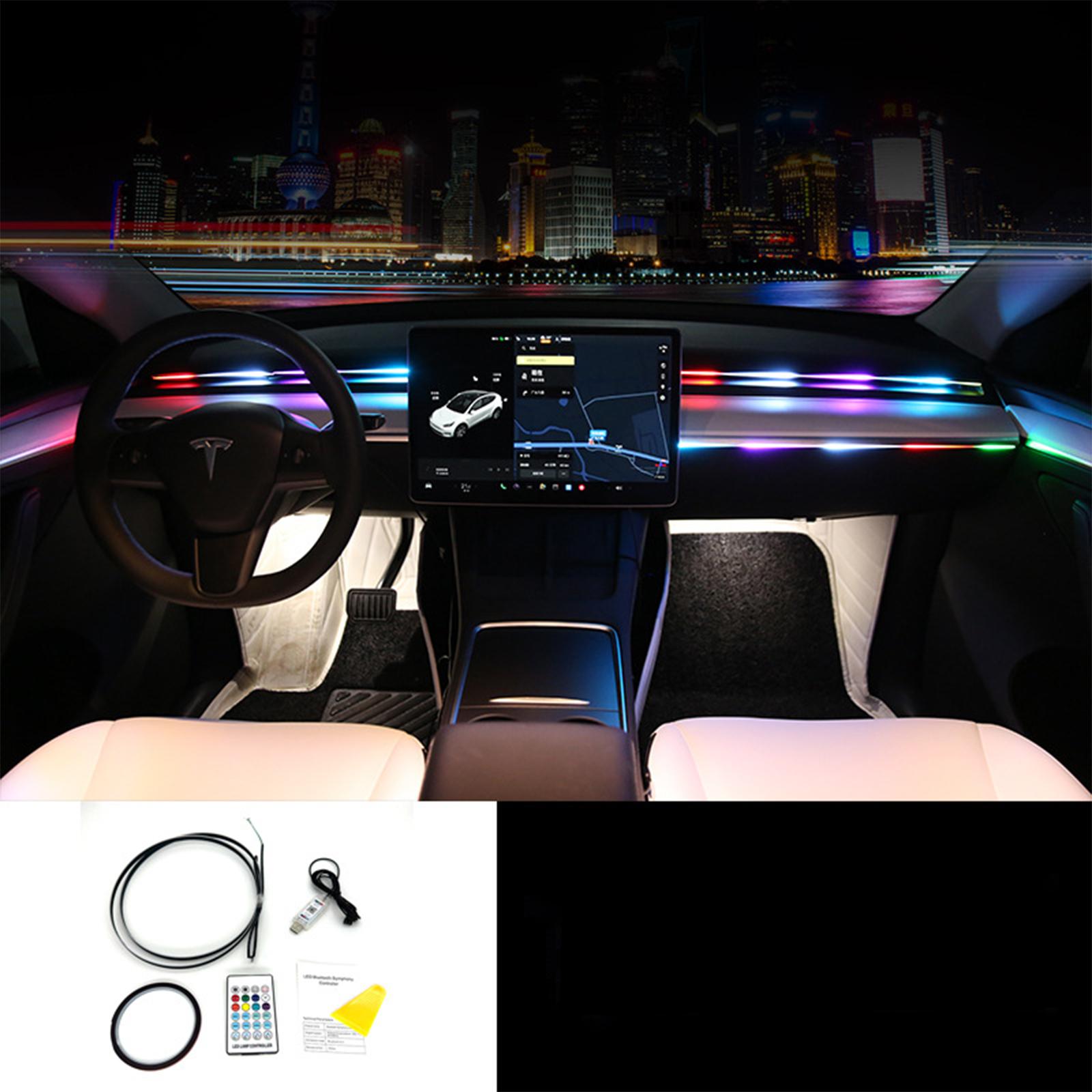 

Car interior LED atmosphere light acrylic USB colorful hidden 1.4M - USB