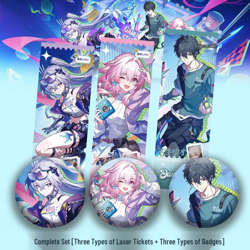 Honkai Star Rail Anniversary Jing Yuan Yao Guang Acrylic Standee & Laser Badge Pin Set