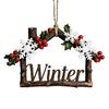 House Plate, Handmade Rustic Wall Door Sign, with Seasonal Flowers And Hemp Rope Lanyard, for Holiday Decoration