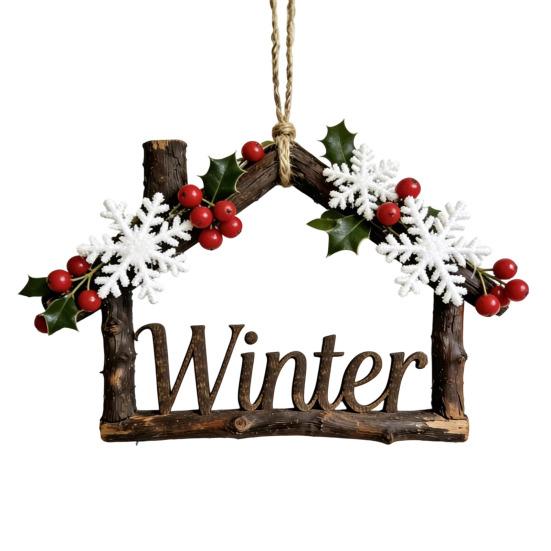 House Plate Handmade Rustic with Seasonal Flowers Wall Door Sign And Hemp Rope D