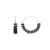 Earrings - Laha - 925 Sterling Silver - Black Agate - Rhodium Plated Finish