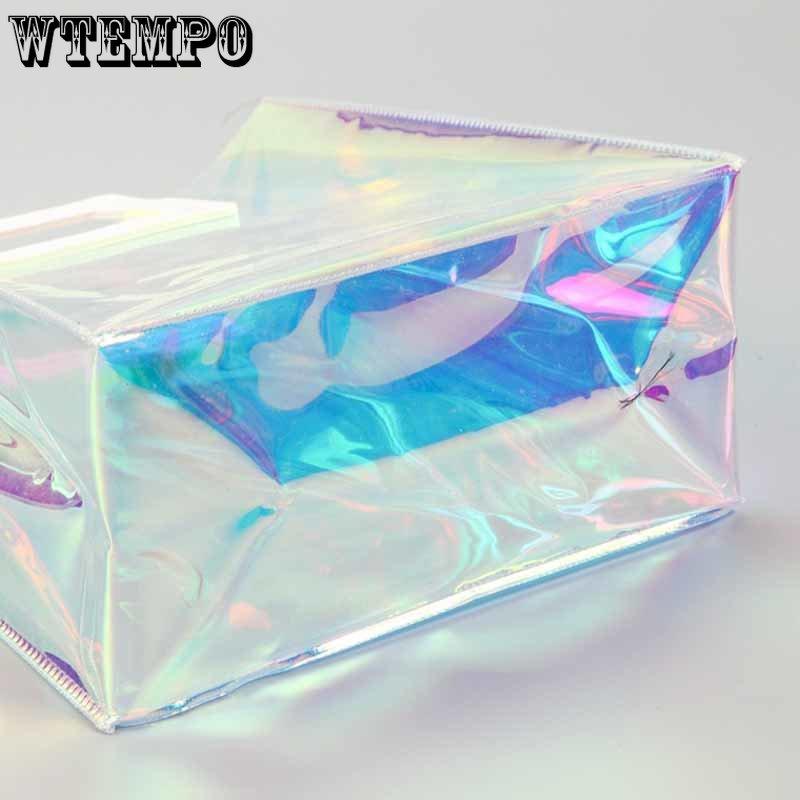 1pcs Reusable Laser Gift Bags with Handle, PVC Handbags, Heavy Duty Gift Wrap Bags Party Favors Bags