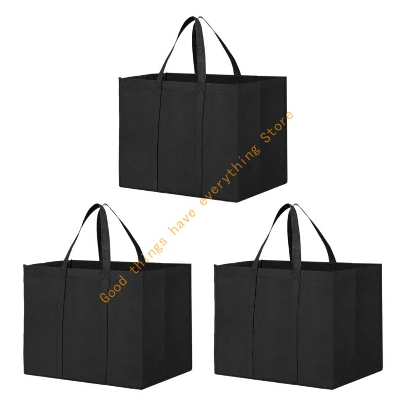 

Spacious Large Capacity Nonwoven Toted Bag For Heavy Shopping Trip Foldable Storage Solution 55KF no base plate чёрный