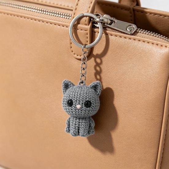 Keychain Pendant 3D Crochet Key Chain Cat Charm Mini