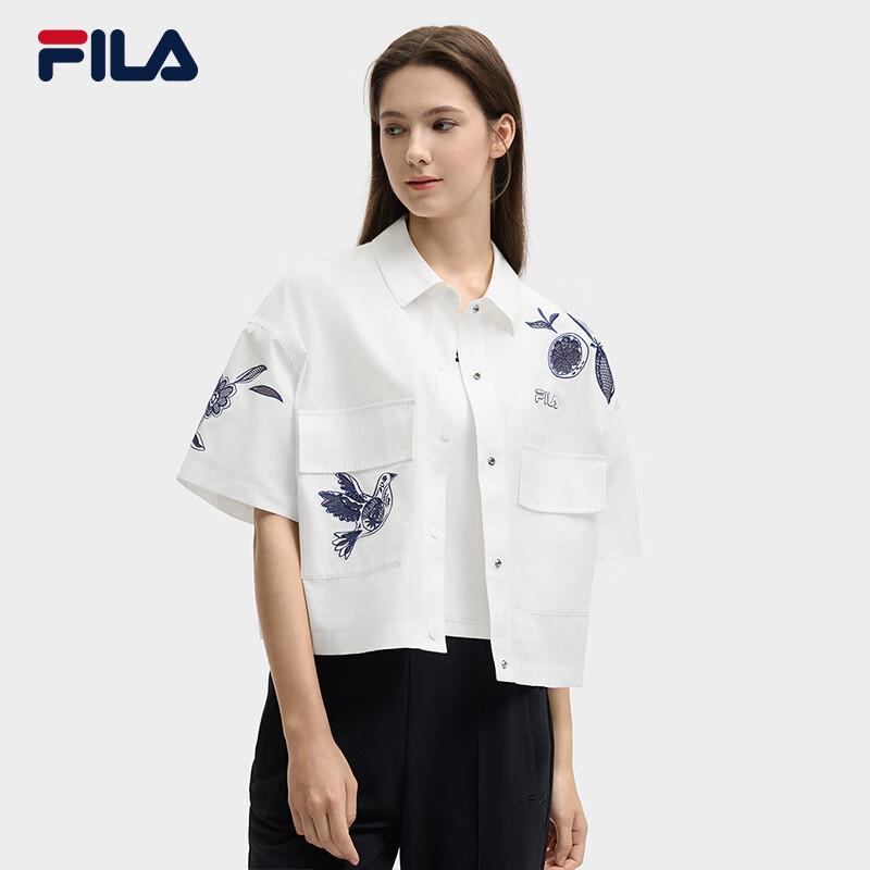 Fila Women's Embroidered Loose Short-Sleeve Shirt
