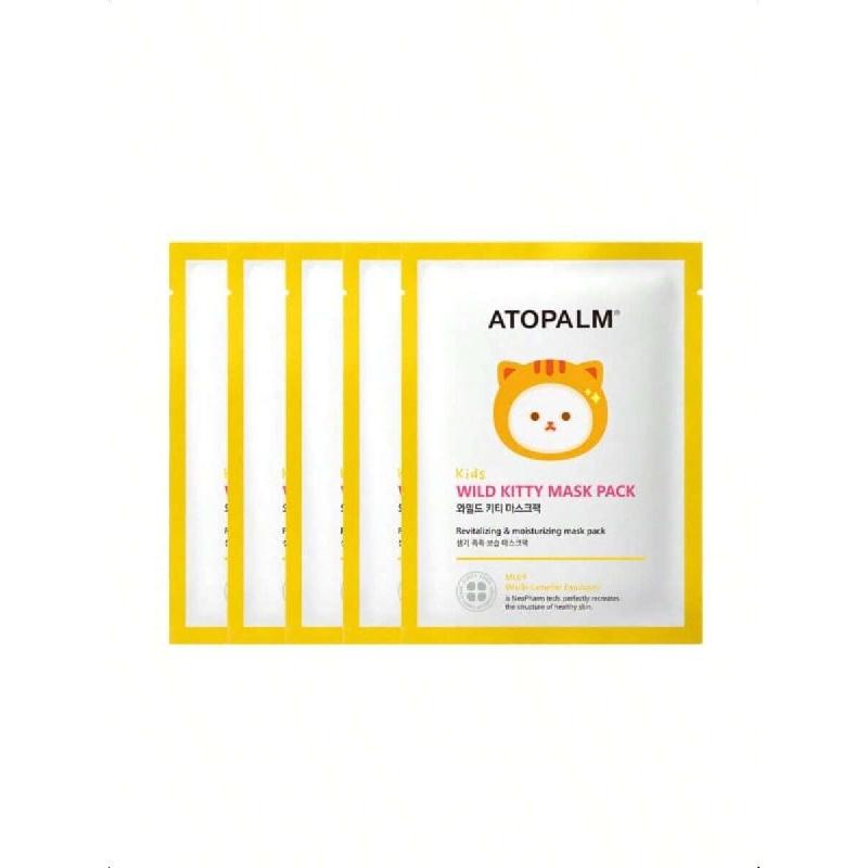 

Atopalm KIDS WILD KITTY MASK PACK 1 BOX (5 Sheets), Revitalizing Moisturizing MLE Mask Pack, Korea