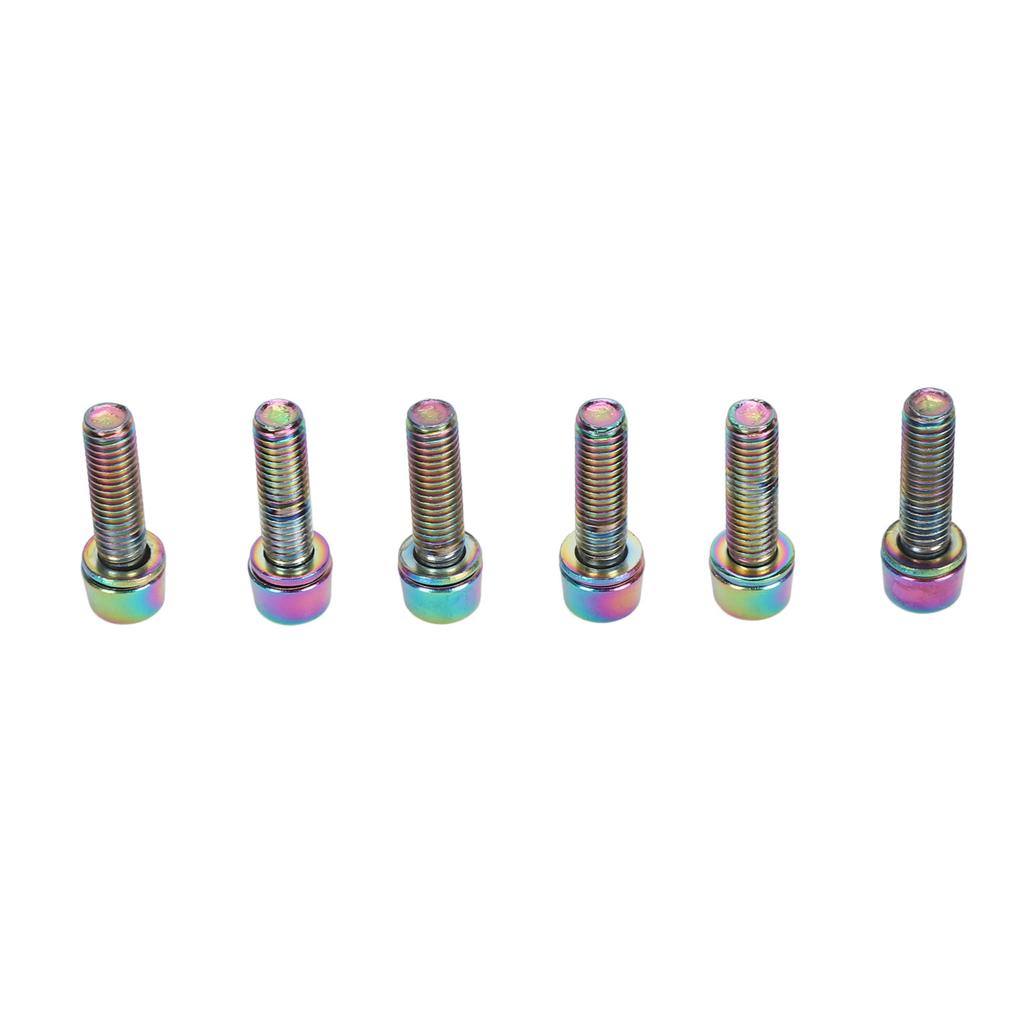 6pcs Bicycle Stem Screws Professional M5x18mm Aluminum Alloy Bike Handlebar Stem Screws for