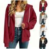 Women's Knit Zip Up Hoodie Casual Full Zip Sweatshirt
