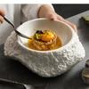 Ceramic Dinner Plate Restaurant Irregular Stone Pattern Thick Soup Salad Pasta Plates Snack Home Tableware