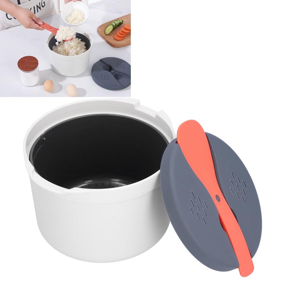 PP Material Rice Steamer Pot 2L Microwave Cookware Set Rice Cooker Steamer  For Cooking Vegetables