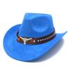 Fashion Classic Suede Equestrian Hat Men's and Women's Outdoor Travel Beach Vacation Visor Bent-brimmed Western Cowboy Hat