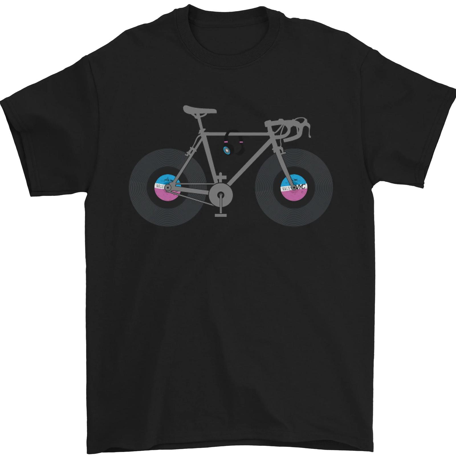 Cycling Music Cyclist Funny Bicycle Bike Mens T-shirt Cotton L