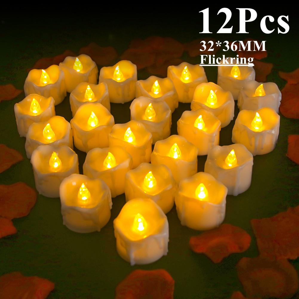 3/6/12 Pezzi Candele LED Senza Fiamma Tea Light Lampada Creativa Alimentata a Batteria Illuminazione Decorativa per Casa Matrimonio Festa di Compleanno Dropshipping