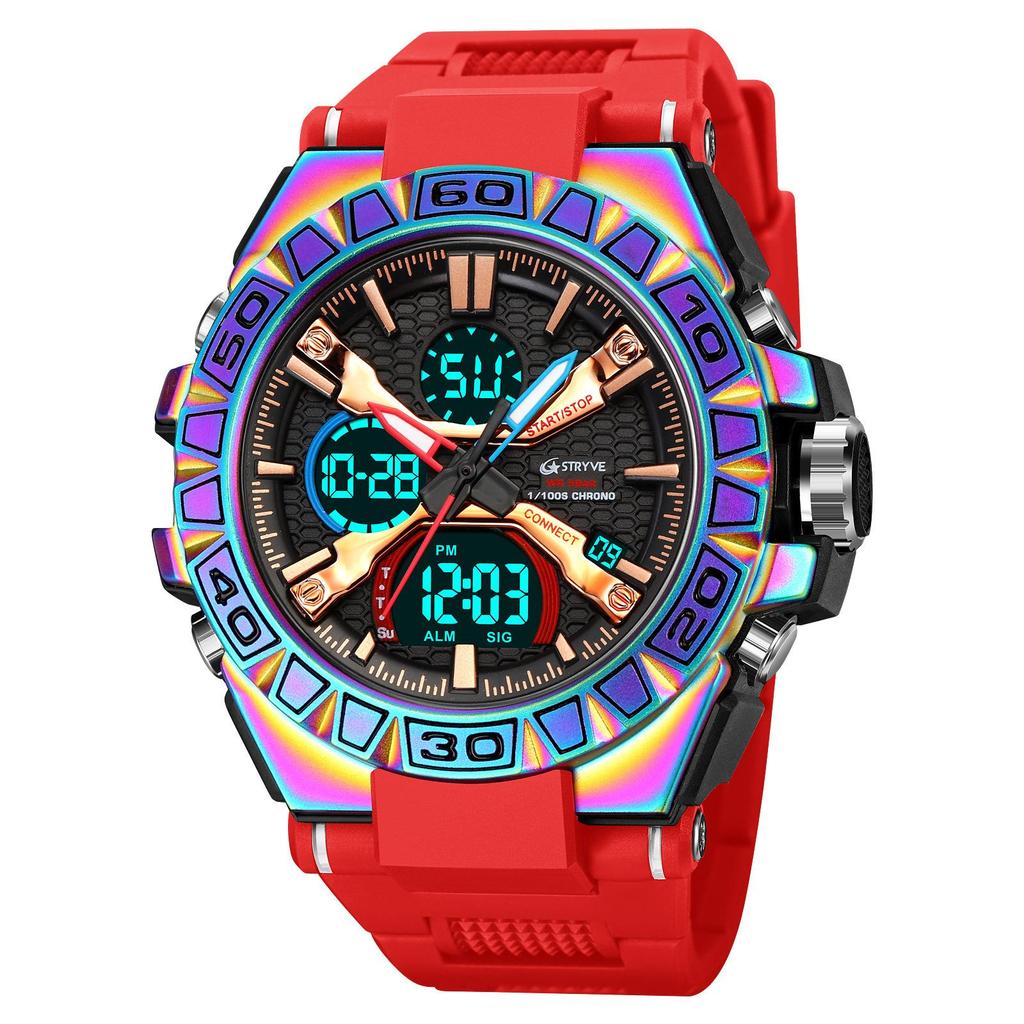 Neue Sport-Dazzle-Farbe, leuchtende elektronische Uhr, multifunktionale Studentenuhr