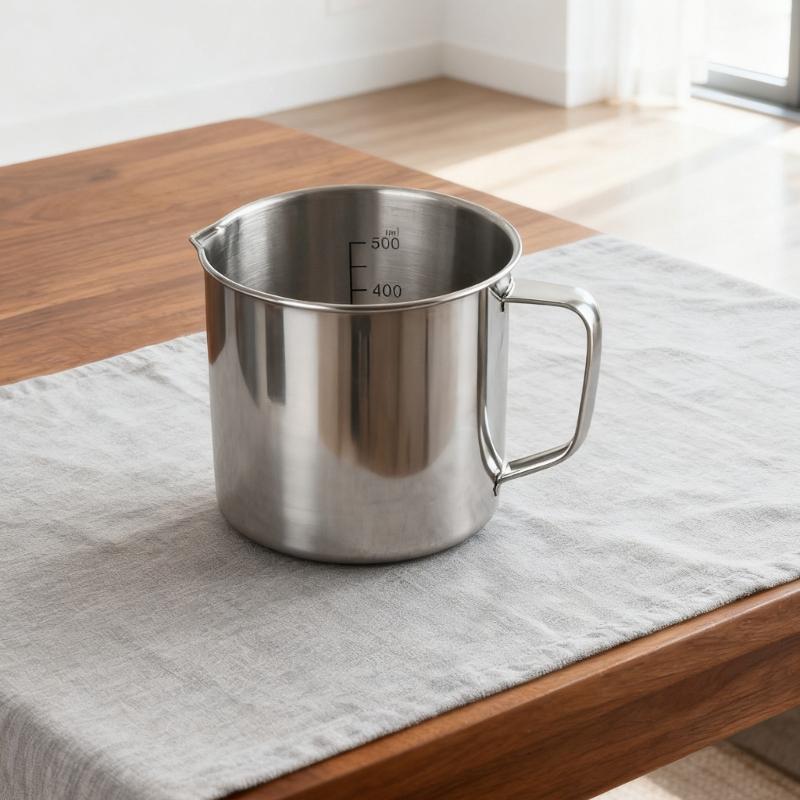Nonrust Steel Measuring Cup With Precise Measurement Marking For Baking Cooking And Mixing Ergonomic Handle Durable Kitchen Tool