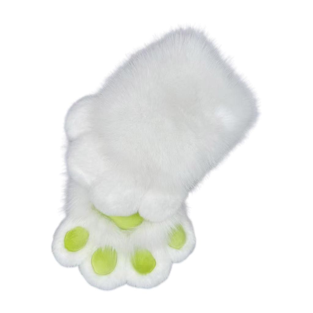Guanti Zampe di Gatto in Pelliccia Sintetica Zampe Therian Paws Peluche Fursuit Zampe Halloween Cosplay Costume Zampe di Volpe Animale Manopola Donna Uomo