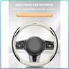 Leather Carbon Fiber Car Steering Wheel Cover Accessories For Nismo Logo Emblem R34 GTR Nissan Tiida Sylphy Teana X Trail T32