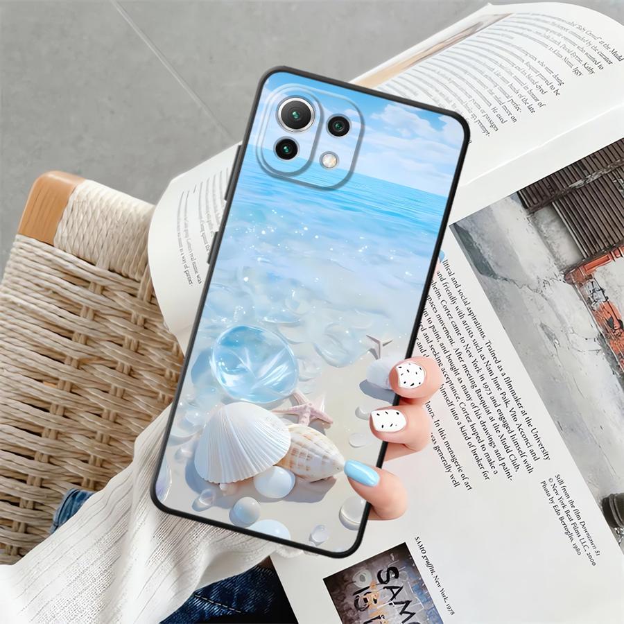 

Case for Xiaomi Mi 15 Pro 12T Pro 11 12X 11T 14 12 10T 13 Lite Funda Phone Cover Blue Butterfly Ocean Waves Xiaomi 14