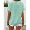Summer Printed Women's T-shirt Elegant Floral Buttons Short Sleeve Loose Casual T-shirts Women Fashion Vintage Office Ladies Pullover Tee Tops New