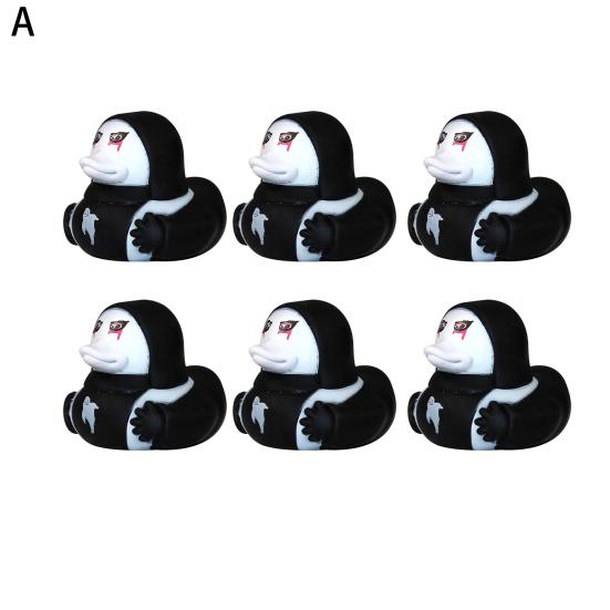 6Pcs Halloween Horror Rubber Duck with Pressable Ghost Face Spooky Ghost Duck for