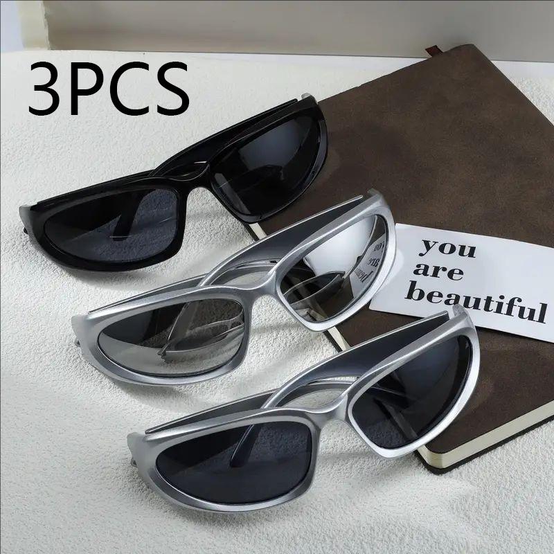 3PCS Sports Glasses Y2K Style UV Protection for Running Baseball Durable PC Frame Lens