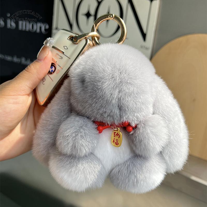 Cute Plush Bunny Keychains Fluffy Rabbit Pendant For Purse/Backpack Cute Gift For Kids Girls