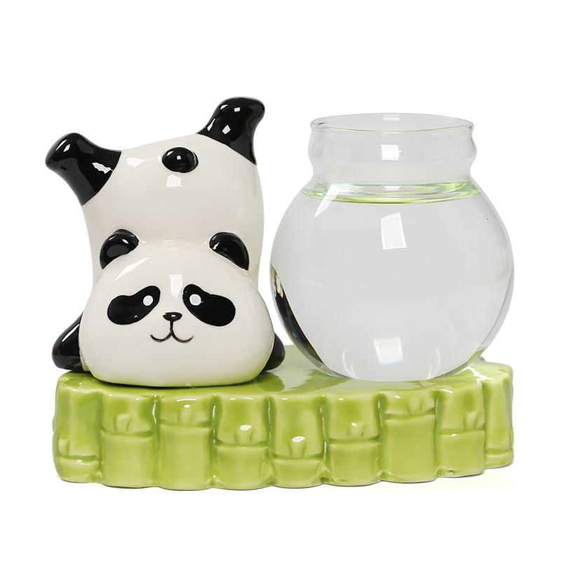 1PC Ornament Vibrant Tea Table Ornament Adorn Panda Gift Hydroponic Desktop Vase Home Living Room