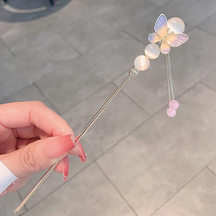 Four Seasons Chinese Tassel Hairpin: Ancient Style Hanfu with Fresh Pearl and Jiangnan Classical Cheongsam Hair Accessory