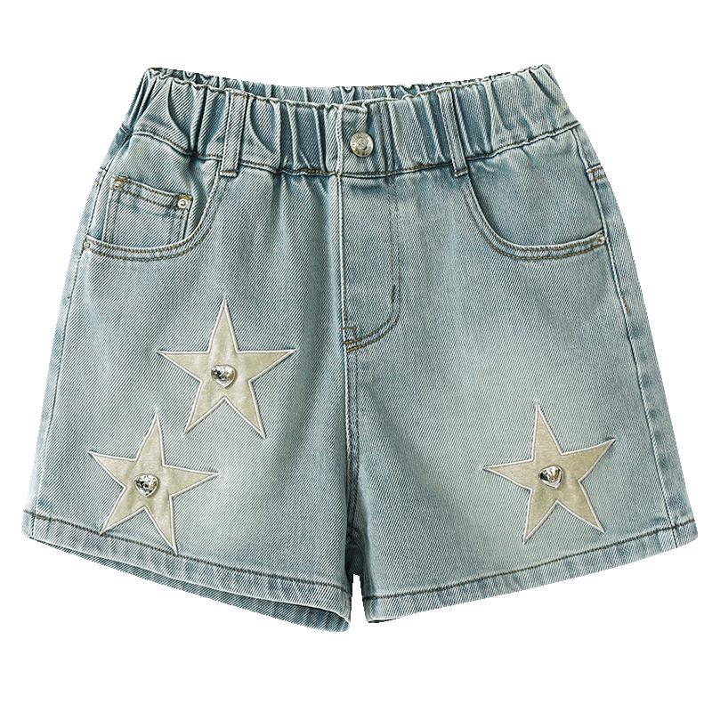 Girls' Denim Shorts Summer Outfit