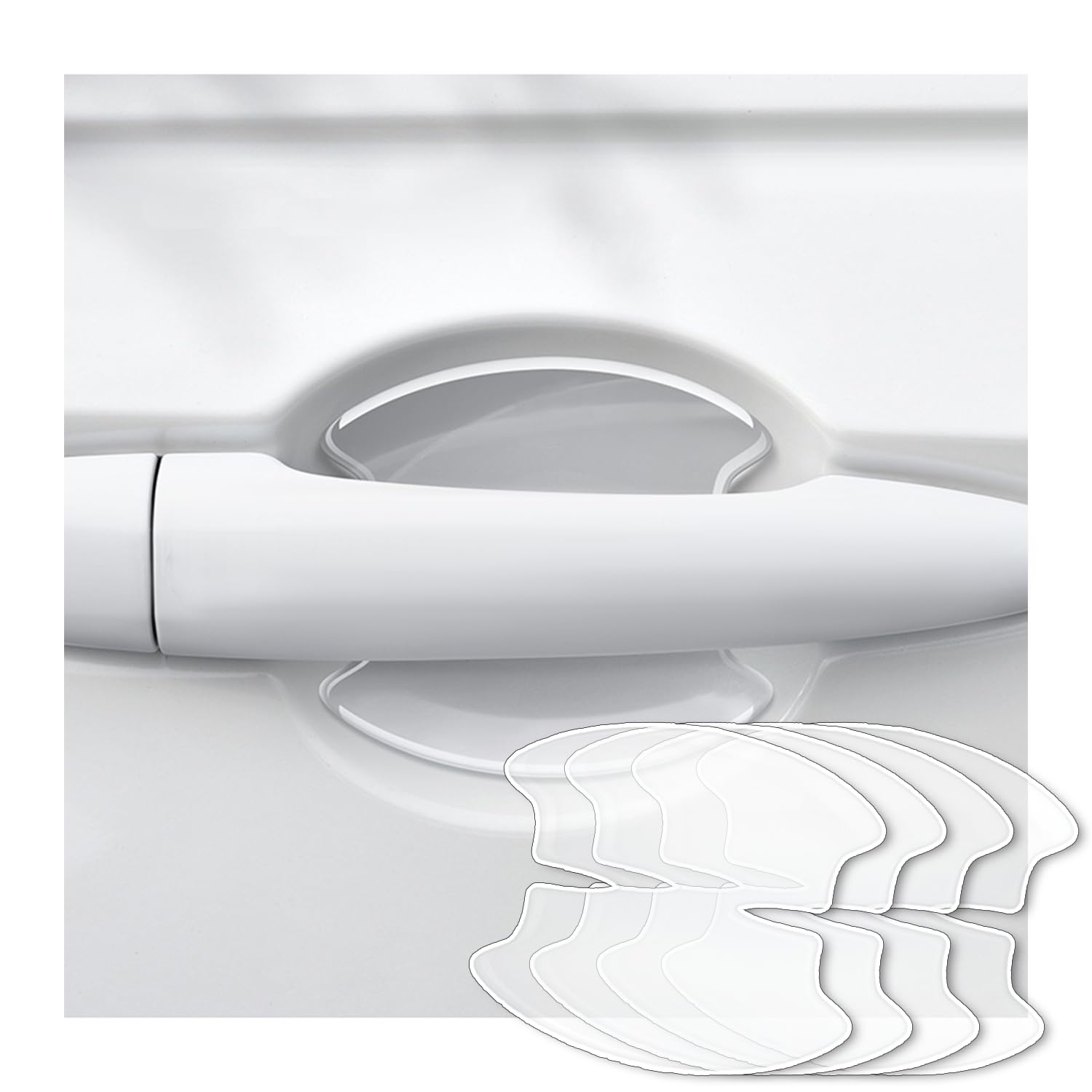 

Hjnet Door Handle Protector, Clear Rankle 300, Scratch Resistant, Easy Installation, Set of 4 for Car