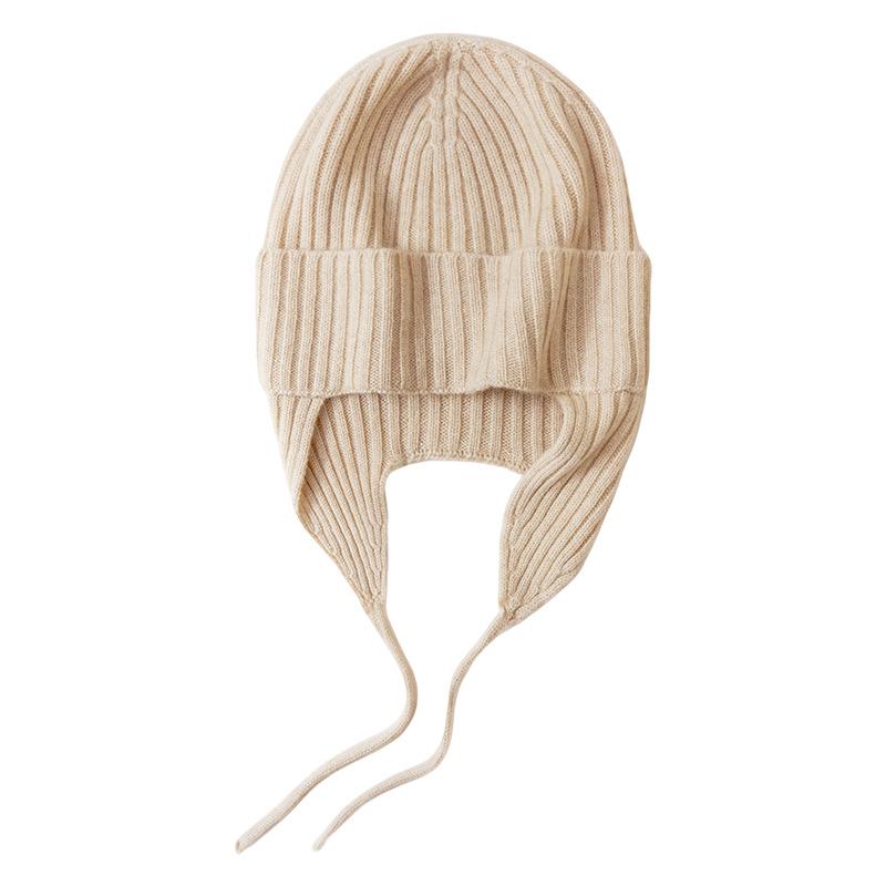 Autumn/Winter Pure Cashmere Earflap Knit Hat - Retro, Warm, Cold-Proof.