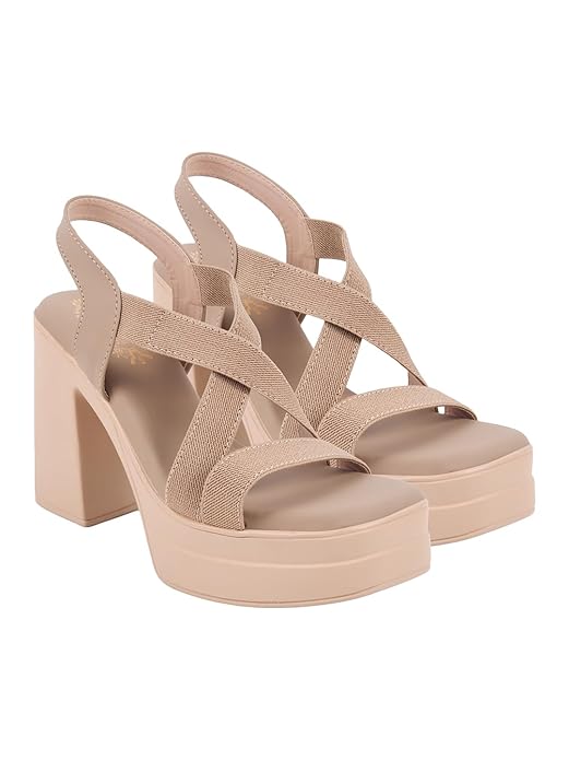 Shoetopia Sandals Stylish Comfortable Slip-On Slides Soft Cushion Block Heel|| Footbed, Anti-Slip Sole  Perfect for Daily Casual Footwear