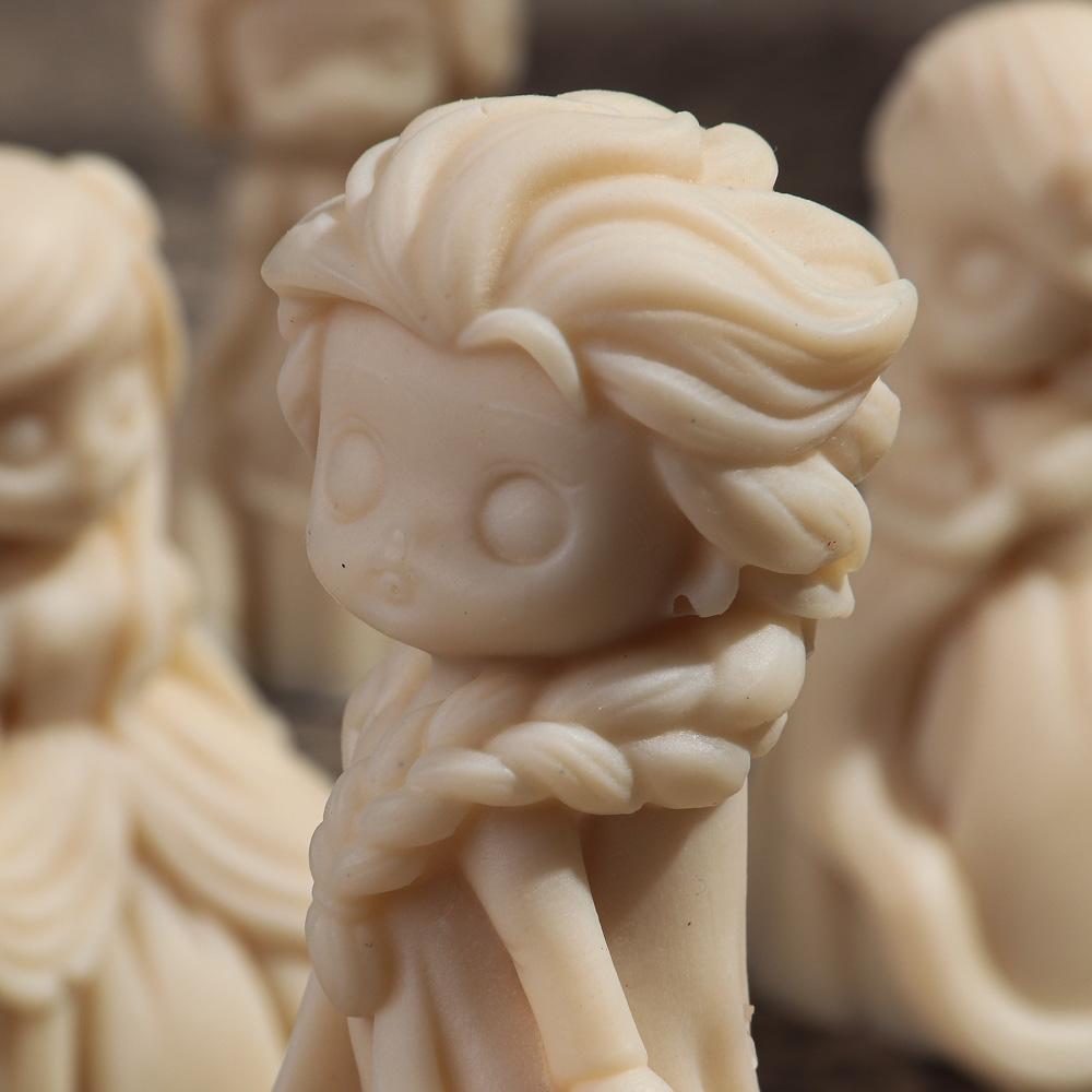 6 Princess Girl Silicone Candle Mold 3D Fairy Tale Princess Gypsum Aromather Epoxy Resin Molds Cake Gift Jewelry Making Tools