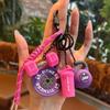 Fitness Keychain Gym Lover Barbell Key Chain Weightlifting Keyring Silicone Weight Plate Gym Gifts Workout Bag Charm Pendant