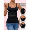 Camiseta Moldeadora para Mujer - Sin Costuras, Cómoda, Camiseta Moldeadora para Reducir el Vientre en Mezcla de Nailon Azul con Diseño sin Mangas para Uso Casual