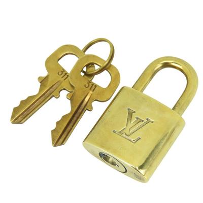Gebrauchtes LOUIS VUITTON Cadena Schlüsselset Nr. 319 Metall goldenes Vorhängeschloss